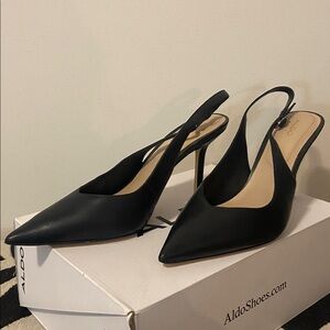 Aldo Classic Black Pointed Slingbacks